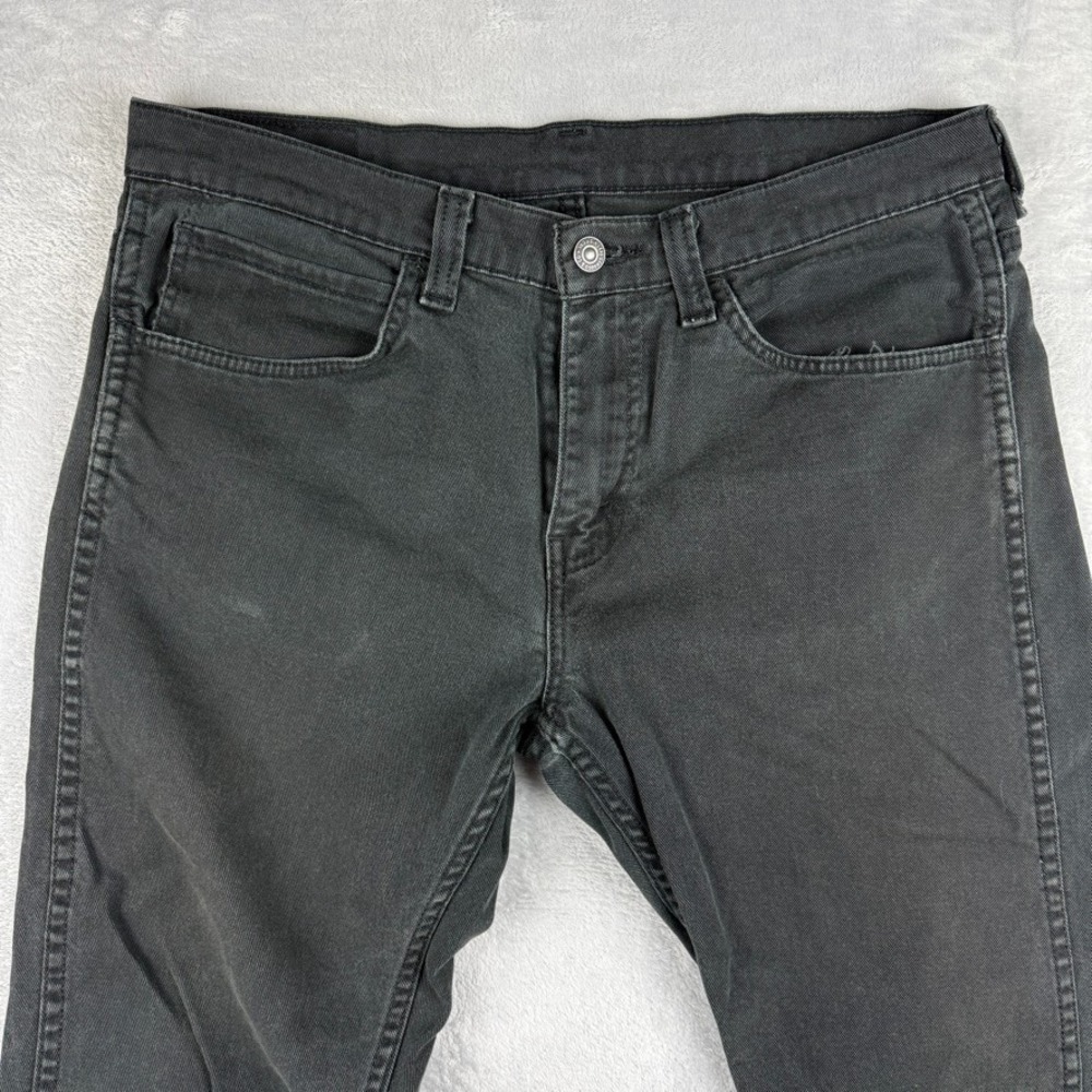 Levis 513 Jeans Mens 34x28 Black Slim Straight Stretch Dark Wash American Denim